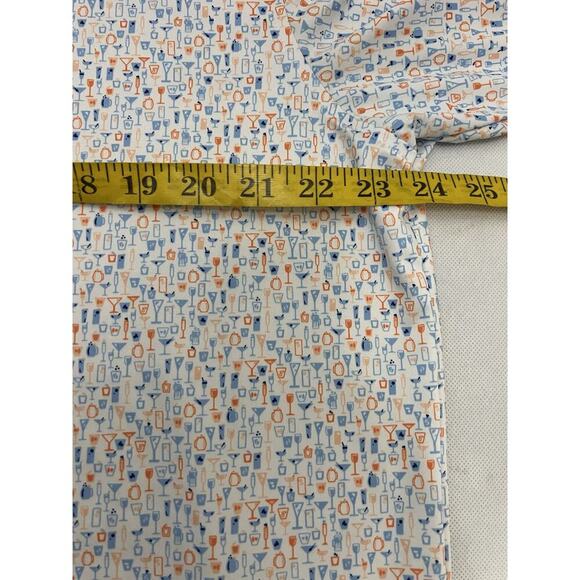 Peter Millar Summer Comfort Polo Shirt Mens L Blue Orange Cocktail Mixed Drinks - Picture 8 of 10